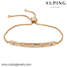 75094 Xuping joyería al por mayor de piedras preciosas ajustable pulsera de oro precio de fábrica en alibaba